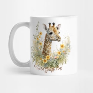 World Giraffe Day, watercolor giraffe Mug